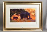 Backlit gold by Rolf Harris, print, sold Aug 2020
