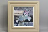 Spots and stripes by Emma S Davis R.S.W. P.A.I, mixed media on board, sold Aug 2020