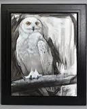 Snowy owl by Jen Allen, oil on canvas, sold Aug 2020