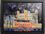 Pink tower by Katherine Dove, mixed media on canvas, sold Aug 2020