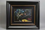 BLACK AND CLASSIC' a portrait study of a male figure sitting in a classic car at night by Fabian Perez, oil on canvas, sold Aug 2020