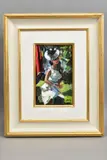 CHAMPAGNE AT THE RACES' a female figure wearing a white dress and hat, initialled bottom right by Sherree Valentine Daines, oil on board, sold Aug 2020