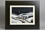 A snow covered rural scene at night by David Barnes, oil on board, sold Aug 2020