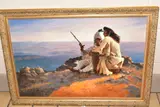 'Telling of The Legends', native Americans in Montana, after the by Arthur Pass, oil on board, sold Aug 2020
