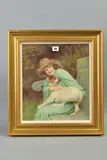 'A Pressing Engagement-Who Said Cats!', study of a young girl by William Henry Gore, watercolour, sold Aug 2020