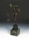 The Scales of Time by Gilbert Bayes, bronze, sold Jun 2019