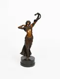 Attributed Snake Dancer a patinated bronze model of an exotic dancer by Franz Bergman, bronze, sold Jun 2019