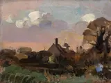 Evening after RainSigned with initials by John Arnesby Brown, Oil on panel, sold Jun 2019