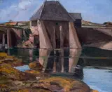 The Dam, Ploumanac’h, Normandy Signed and dated 1926 Oil on canvas 46 x 54cm by Georges Hanna Sabbagh, 1926, Oil on canvas, sold Jun 2019