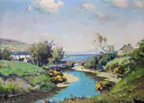 The bridge at Cushenden by Charles McAuley, Oil on board, sold Jun 2019