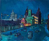 The Liverpool Maritime Building at nightSigned and dated 1969 by Patricia Rhodes, 1969, Oil on canvas, offered Jun 2019