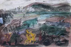 Bishopstone Beach Tide Mill by John Piper Ch, Mixed media, sold Jun 2019