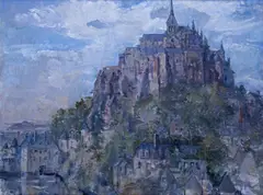 Mont St MichelSigned by Peter Greenham, Oil on board, sold Jun 2019