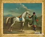 of an Arabian horse and groom by Thomas Spencer, oil on canvas, sold Apr 2022