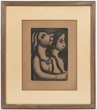 ATTRIBUTED, EXPRESSIONIST PORTRAIT OF TWO WOMAN by Georges Rouault, lithograph on paper, sold Apr 2023