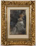 SEATED LADY by Giovanni Boldini, watercolor on paper, sold Apr 2023