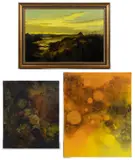 MID-CENTURY MODERN PAINTINGS, LOT OF THREE by Helen Struven, oil on canvas, sold Apr 2023