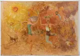 ABSTRACT PAINTING by Anthony J. Vaiksnoras, oil on board, sold Apr 2023