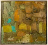 ABSTRACT COMPOSITION by Joseph Szeghy, mixed media on canvas, sold Apr 2023