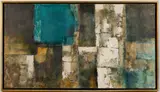 ABSTRACT COMPOSITION by Joseph Szeghy, oil / acrylic on canvas, sold Apr 2023