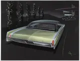 AUTOMOTIVE DESIGN ORIGINAL CONCEPT DRAWING by John Orfe, charcoal / pastel on paper, sold Apr 2023