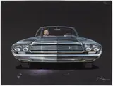 AUTOMOTIVE DESIGN ORIGINAL CONCEPT DRAWING by John Orfe, charcoal / pastel on paper, sold Apr 2023