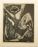 Beggar's Song by Barbara Neustadt, 1954, Etching, engraving, aquatint, sold Mar 2021