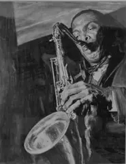Description by Dean Nicyper, Charcoal on paper, sold Mar 2021