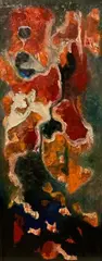 Samurai, Serie: Algo mas que totems by Jimmy Valdez-Osaku, 2015, Oil on canvas, sold Mar 2021