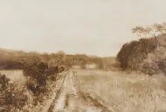 Untitled (Landscape) by Pamela Sztybel, oil on paper, sold Mar 2021