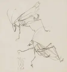 Untitled (Crickets) by Charles E. Burchfield, 1953, graphite on paper, sold Mar 2021