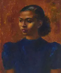 Suriname Girl by Clara Klinghoffer, 1944, oil on canvas, sold Mar 2021