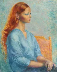 Danielle, Redhead by Clara Klinghoffer, 1966, oil on canvas, sold Mar 2021