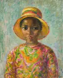 Portrait of Karen by Clara Klinghoffer, 1968, oil on canvas, sold Mar 2021