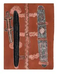 Special Pintupi Travelling Ceremony by Uta Uta Tjangala, 1972, synthetic polymer powder paint on composition board, sold Mar 2015