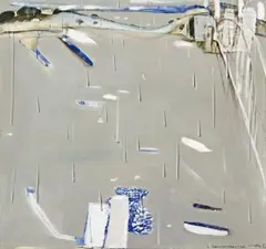 Sydney Harbour In The Rain by Brett Whiteley, 1976, oil and mixed media on canvas and Perspex, sold Nov 2014