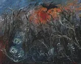 Lovers And Crows by Arthur Boyd, c.1966, oil on composition board, offered Nov 2014