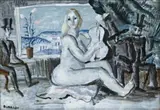 Susanna And The Elders by Donald Friend, gouache on card, sold Nov 2014
