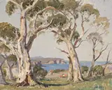 Sydney Coastal Scene by James Ranalph Jackson, oil on canvas, sold Nov 2014