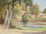 Creswick Creek by Charles Wheeler, oil on canvas, sold Nov 2014