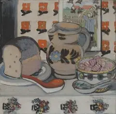 For A Little Girl by Margaret Preston, 1929, oil on canvas, sold Aug 2014