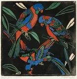 Lorikeets by Margaret Preston, 1925, Edition: 24th proof from an edition of 50, sold Aug 2014