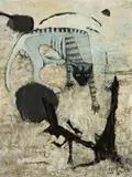 A Feral Cat by Clifton Pugh, 1969, oil on composition board, sold Aug 2014