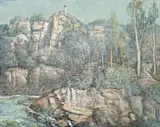 South Coast Facades by Lloyd Rees, 1966, oil on canvas, offered Aug 2014