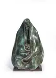Maternité - Circa 1970 by Francisco Zúñiga, Bronze à patine verte, sold Dec 2021
