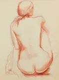 Nu de dos by Antoniucci Volti, Sanguine, sold Dec 2021