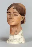Tête de femme by Philippe Besnard, Terre cuite polychrome, sold Apr 2019
