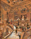 À l'Opéra by Eugène Louis Gillot, Gouache, sold Apr 2019