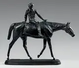 Retour au pesage by Isidore Bonheur, Épreuve en bronze à patine brune, base au naturel signée, sold Feb 2019