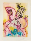 Saint Georges» (ML 1273). (1970) De la suite «Les cheveaux daliniens» by Salvador Dalí, 1970, Lithographie en couleur, sold Apr 2019